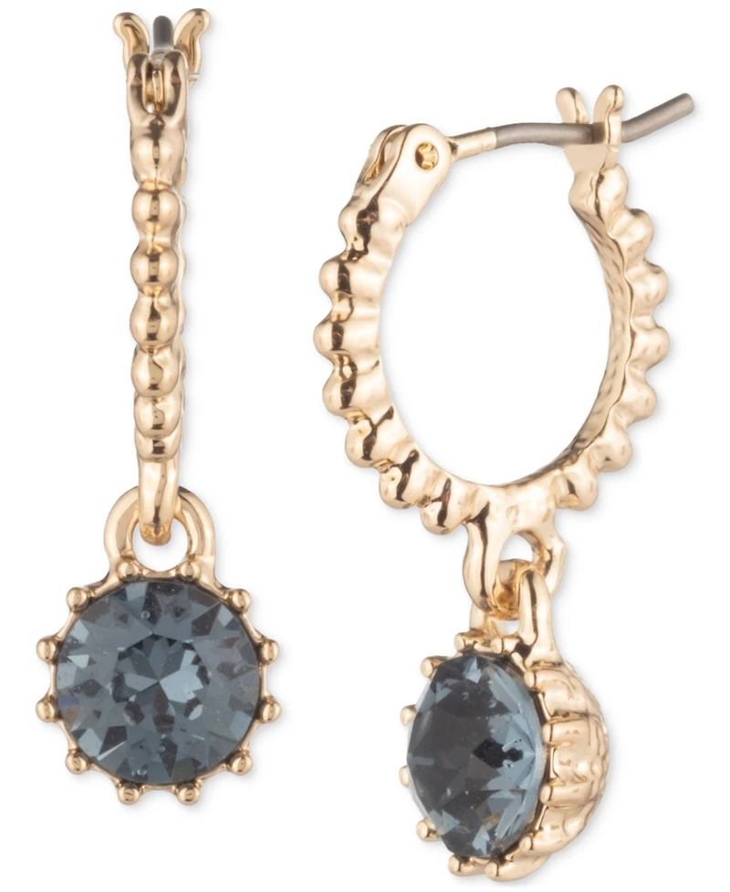 Marchesa Crystal Charm Hoop Earrings