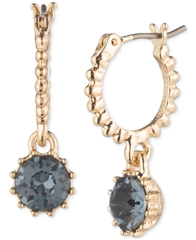 Marchesa Crystal Charm Hoop Earrings