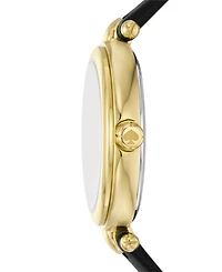 Kate Spade New York Women's Gracie Round Three-Hand Leather Watch