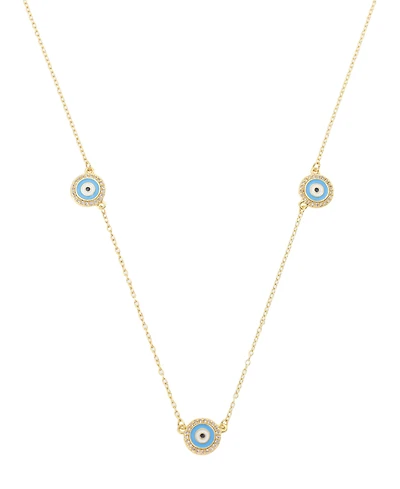 Unwritten Cubic Zirconia Evil Eye Short Pendant Necklace
