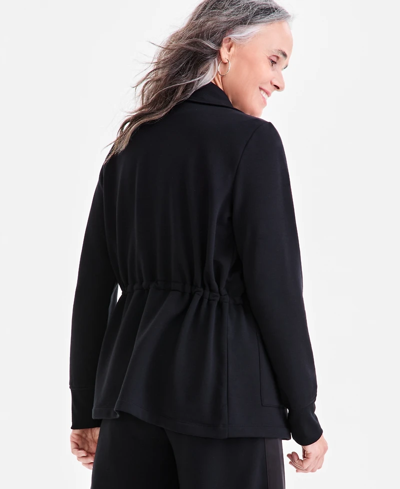 Style & Co Luxe-Fleece Front-Zip Drawstring-Waist Jacket, Macy's Exclusive