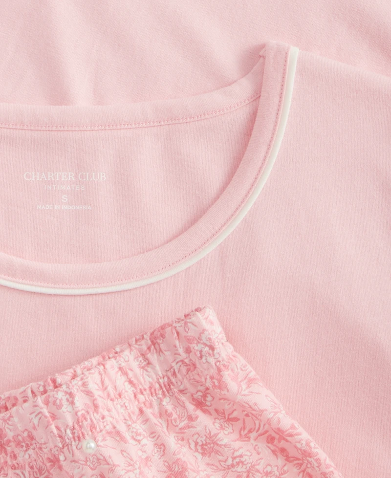 Charter Club Women's Long-Sleeve Jersey Pajama Set