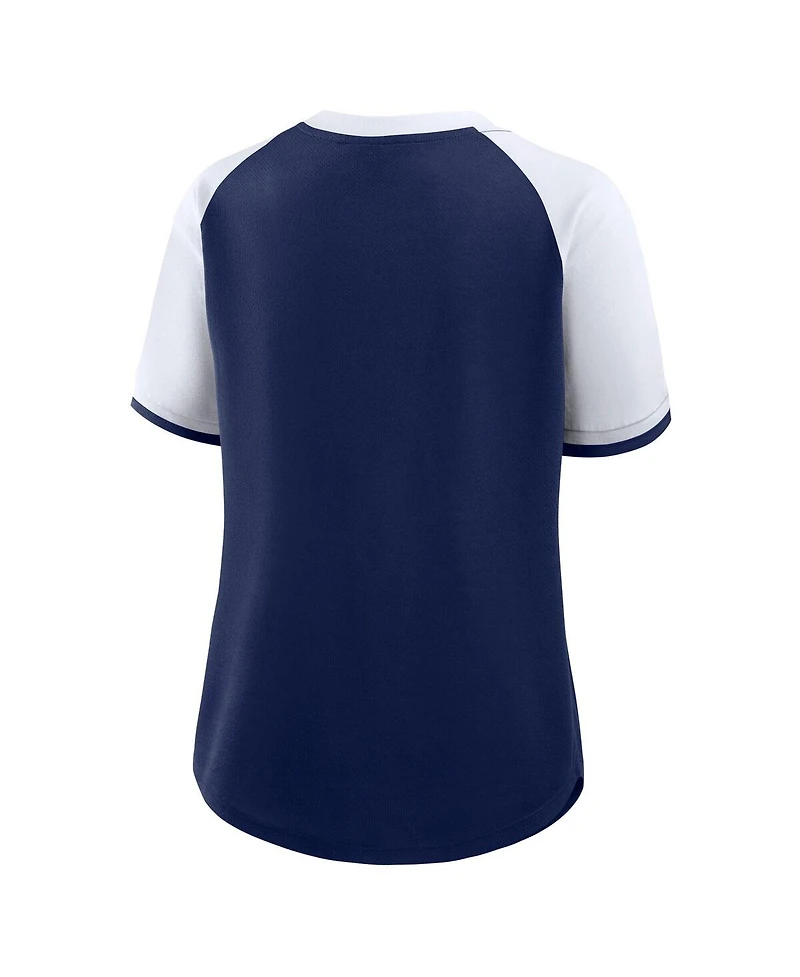 Fanatics Women's Navy/White Dallas Cowboys Height Advantage T-Shirt