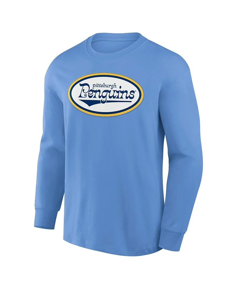 Fanatics Men's Light Blue Pittsburgh Penguins Vintage Rewind Long Sleeve T-Shirt