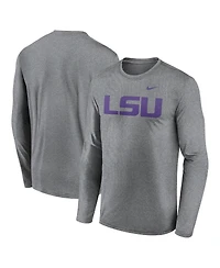 Nike Men's Heather Gray Lsu Tigers Primetime Primary Legend Long Sleeve T-Shirt