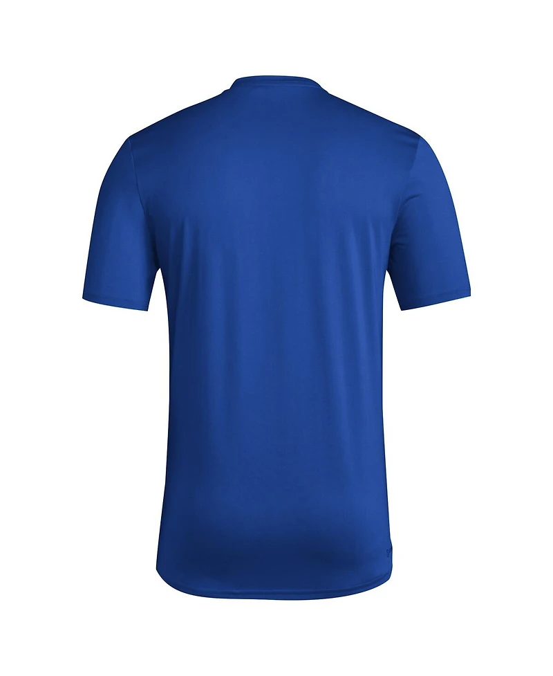 Adidas Men's Royal Kansas Jayhawks 2024 Locker Trilateral Pre-Game T-Shirt