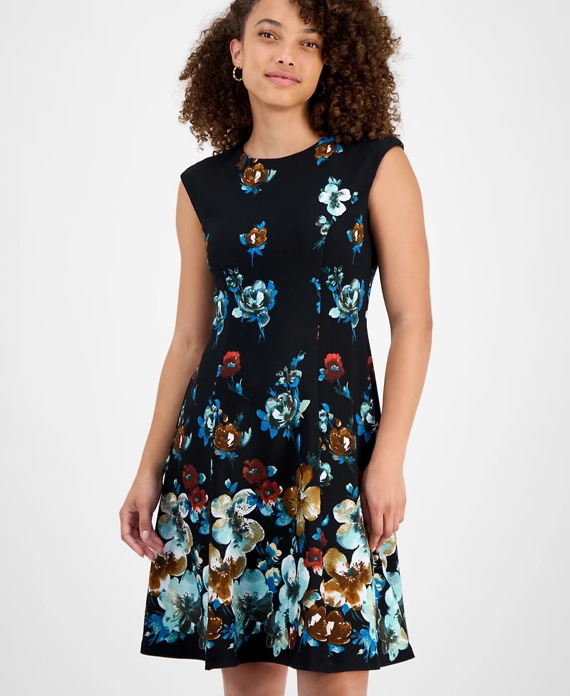 Connected Petite Floral Sleeveless Sheath Dress