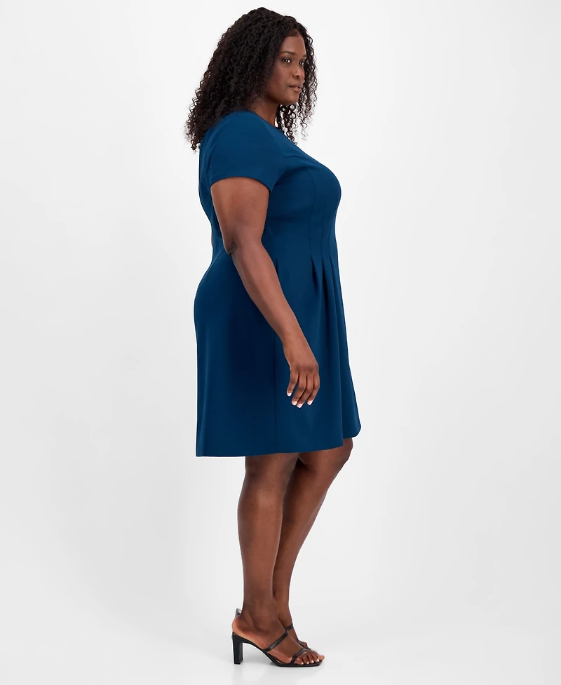 Connected Plus Pleated Fit & Flare Dress