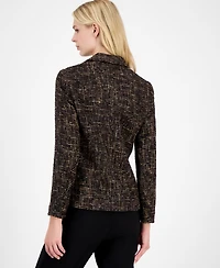 Anne Klein Women's Tweed Notch-Collar One-Button Jacket