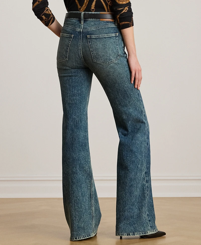 Lauren Ralph Petite High-Rise Flare Jeans