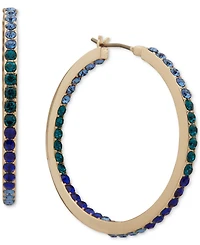Karl Lagerfeld Paris Medium Pave Hoop Earrings, 1.37"