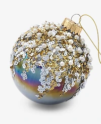 Holiday Lane Enchanted Forest Glass Embellished Ball Ornament, Macy's Exclusive