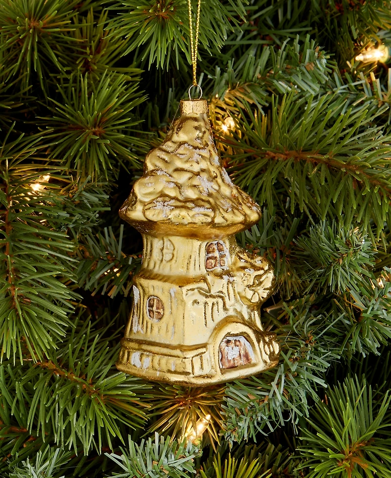 Holiday Lane Enchanted Forest Glass Fairy House Ornament, Macy's Exclusive