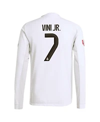 Adidas Men's Vini Jr. White Real Madrid 2025/26 Home Authentic Long Sleeve Jersey