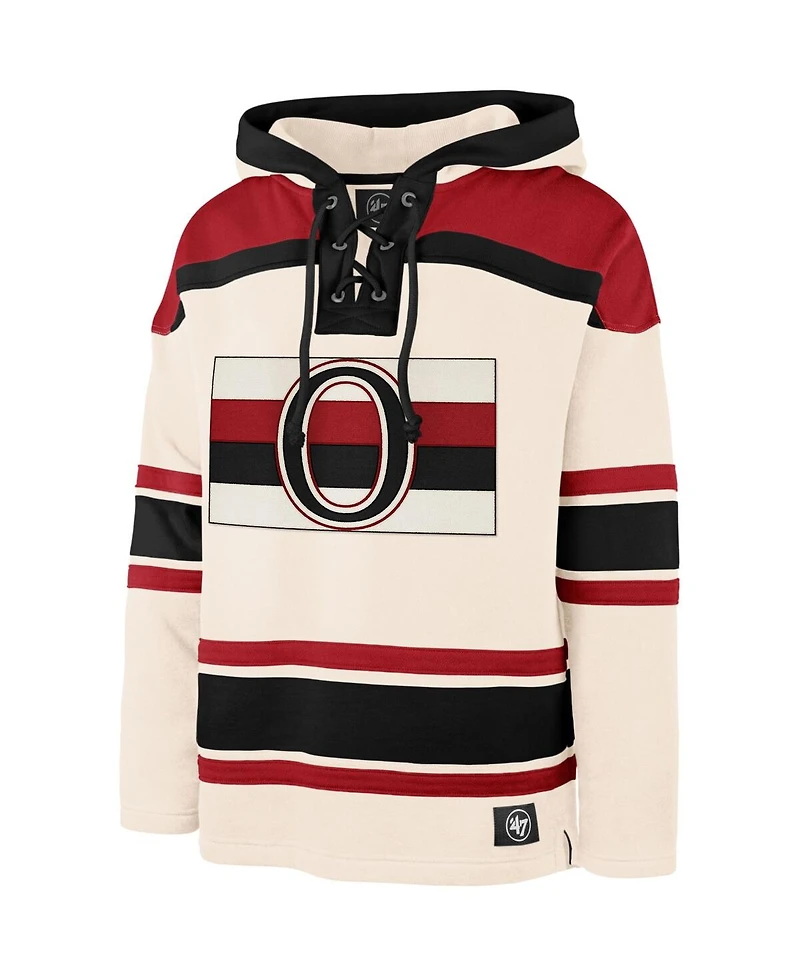 '47 Brand Men's Cream Ottawa Senators Superior Lacer Pullover Hoodie