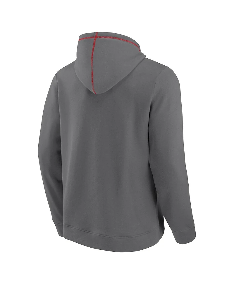 Fanatics Men's Gray Wisconsin Badgers Toppler Fleece Pullover Hoodie
