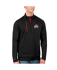 Antigua Men's Black/Scarlet Ohio State Buckeyes Generation Half-Zip Pullover Jacket