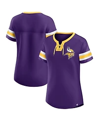 Fanatics Women's Purple Minnesota Vikings Bling Athena Jersey Style Lace-up T-Shirt