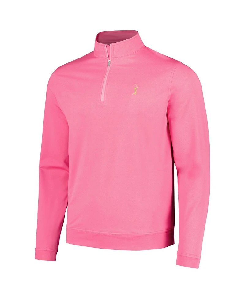 Peter Millar Men's Pink The Players Perth melange Performance Quarter-Zip Sweatshirt