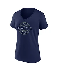 Fanatics Women's College Navy Seattle Seahawks Hometown Defensive Stand V-Neck T-Shirt