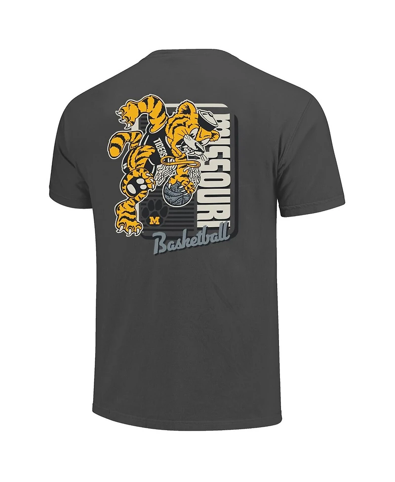 Image One Men's Charcoal Missouri Tigers Comfort Colors Mascot Dunk T-Shirt