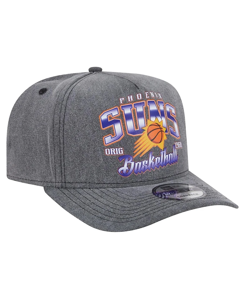 New Era Men's Charcoal Phoenix Suns Throwback Washed Pre-Curved 9FIFTY Snapback Hat