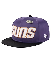 New Era Men's Purple/Black Phoenix Suns Throwback Satin Vintage Pin Two-Tone 59FIFTY Fitted Hat