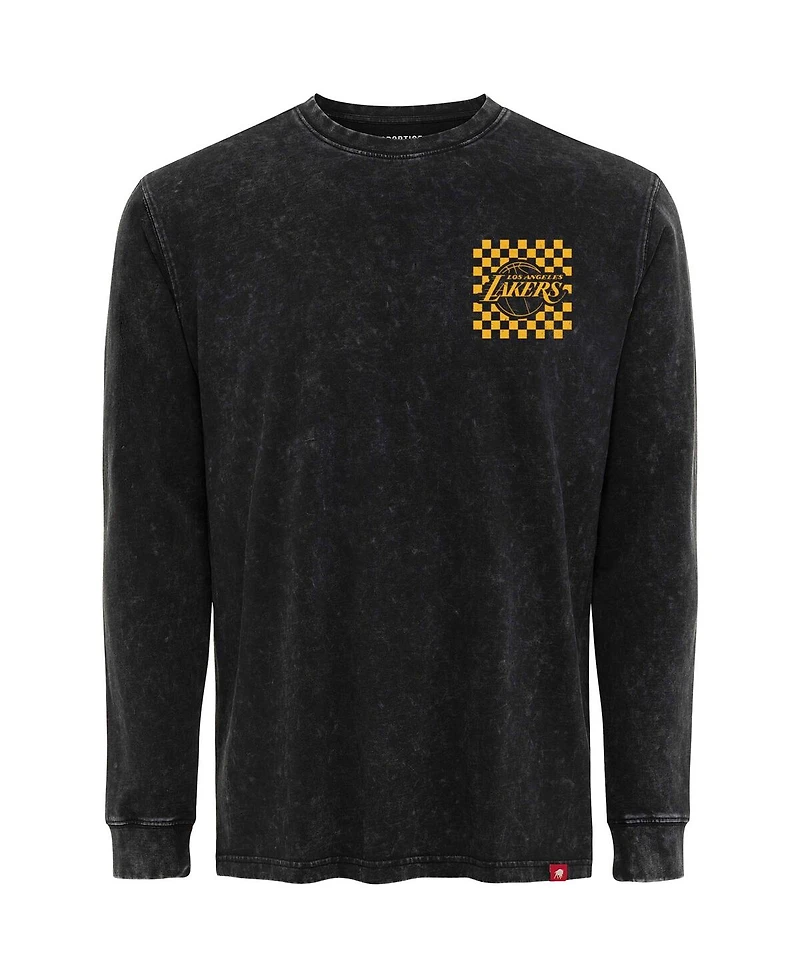 Sportiqe Men's Black Los Angeles Lakers Bono Long Sleeve T-Shirt