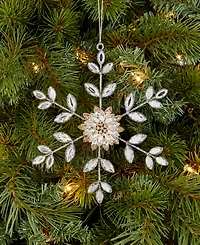Holiday Lane Jeweled Classics Gold and Gem Snowflake Ornament, Macy's Exclusive