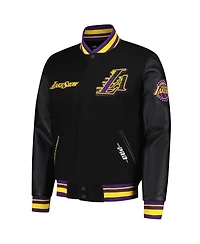 Pro Standard Men's Black Los Angeles Lakers 2024/25 City Edition Wool Varsity Full-Zip Jacket