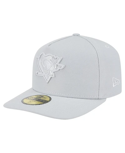 New Era Men's Gray Pittsburgh Penguins Color Pack A-Frame 59FIFTY Fitted Hat