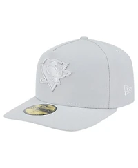 New Era Men's Gray Pittsburgh Penguins Color Pack A-Frame 59FIFTY Fitted Hat