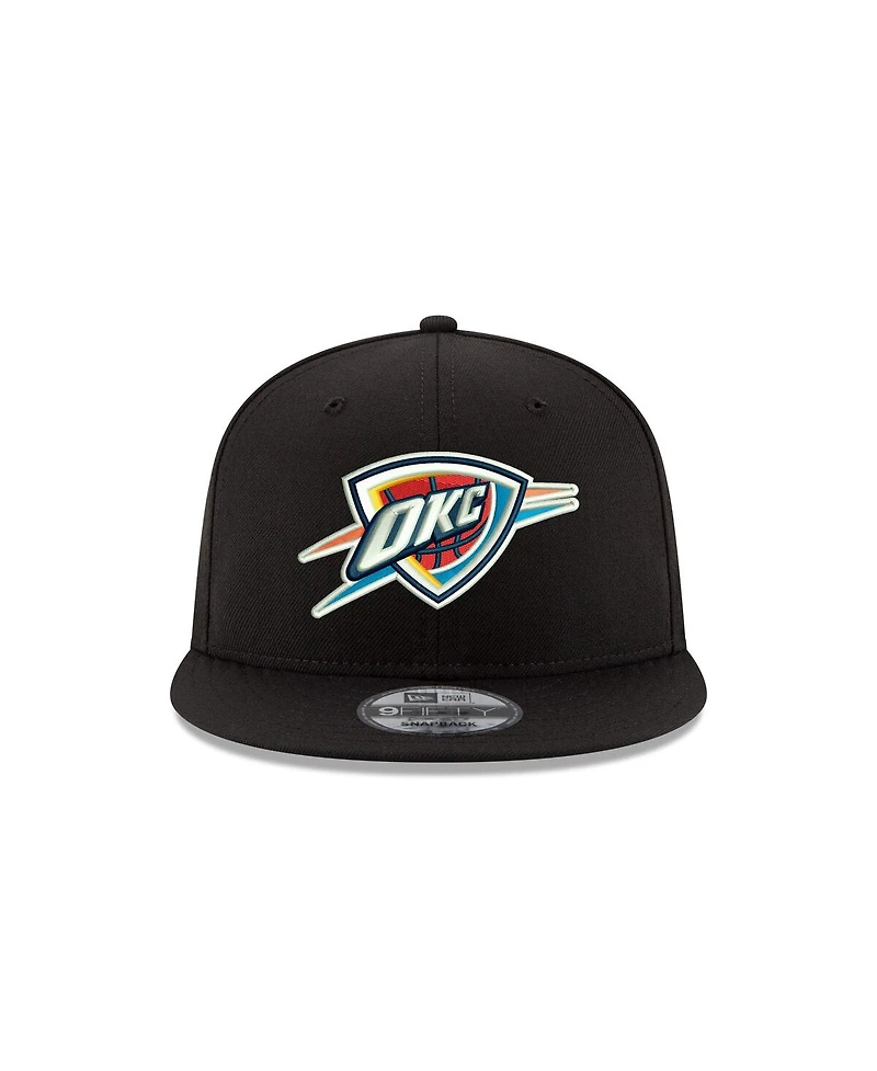 New Era Men's Black Oklahoma City Thunder Core Logo 9FIFTY Snapback Hat