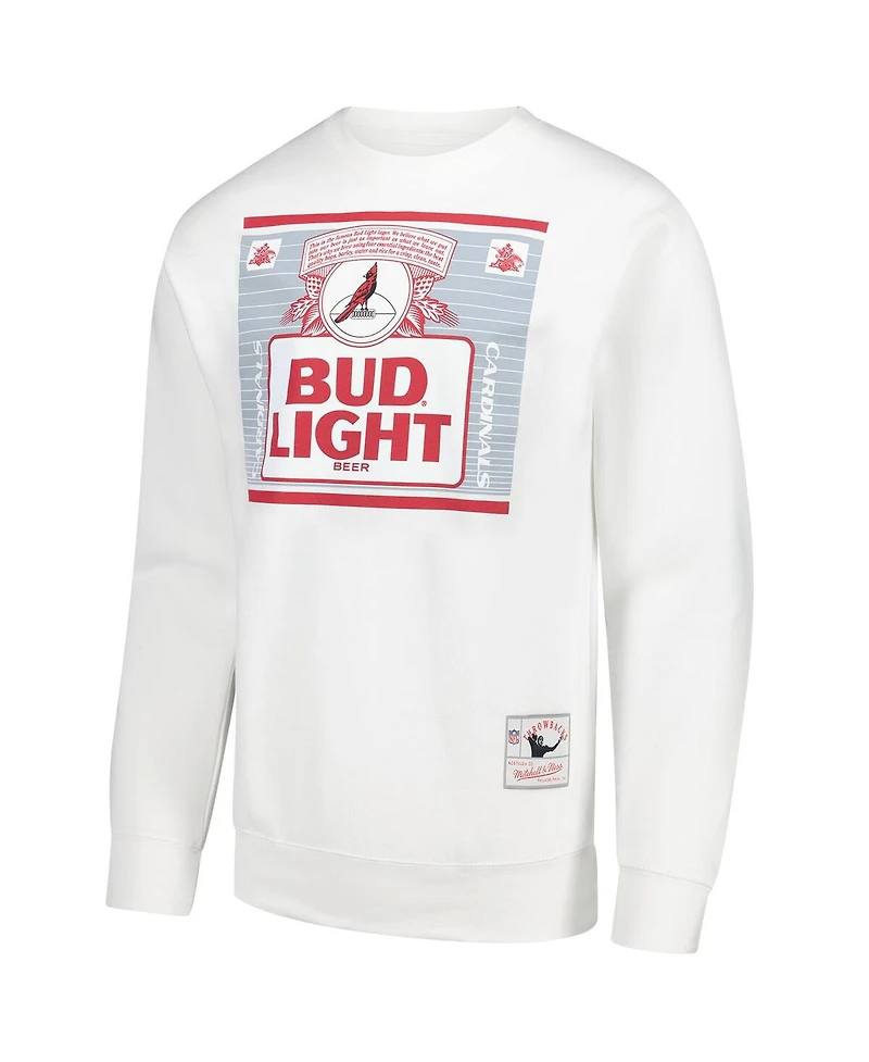 Mitchell & Ness Men's x Bud Light White Arizona Cardinals The Crest Pullover Sweatshirt