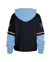 '47 Brand Women's Navy Minnesota Twins City Connect Shortstop Cropped Pullover Hoodie