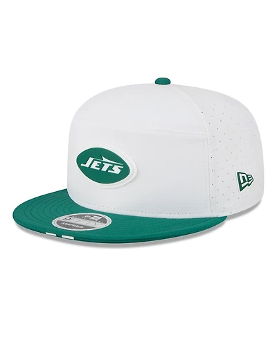 New Era Men's White/Green New York Jets 2025 Nfl Training Camp Split Panel 9FIFTY Snapback Hat