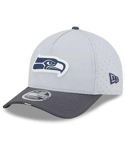 New Era Men's Gray/Graphite Seattle Seahawks 2025 Nfl Training Camp A-Frame 9FORTY Adjustable Hat