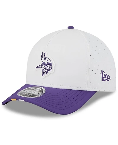 New Era Big Boys and Girls White/Purple Minnesota Vikings 2025 Nfl Training Camp A-Frame 9FORTY Adjustable Hat