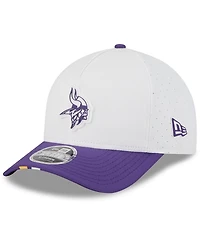 New Era Big Boys and Girls White/Purple Minnesota Vikings 2025 Nfl Training Camp A-Frame 9FORTY Adjustable Hat