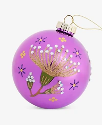 Holiday Lane Enchanted Forest Pink Floral Ball Ornament, Macy's Exclusive