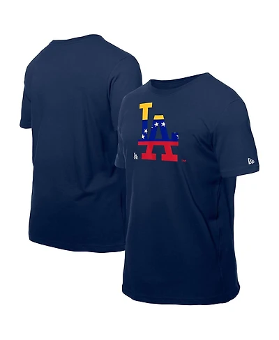 New Era Men's Navy Los Angeles Dodgers Venezuelan Flag Logo T-Shirt