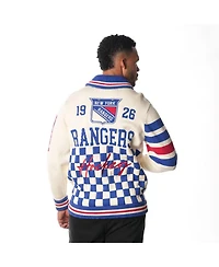 The Wild Collective Men's and Women's Cream New York Rangers Jacquard Full Zip Sweater