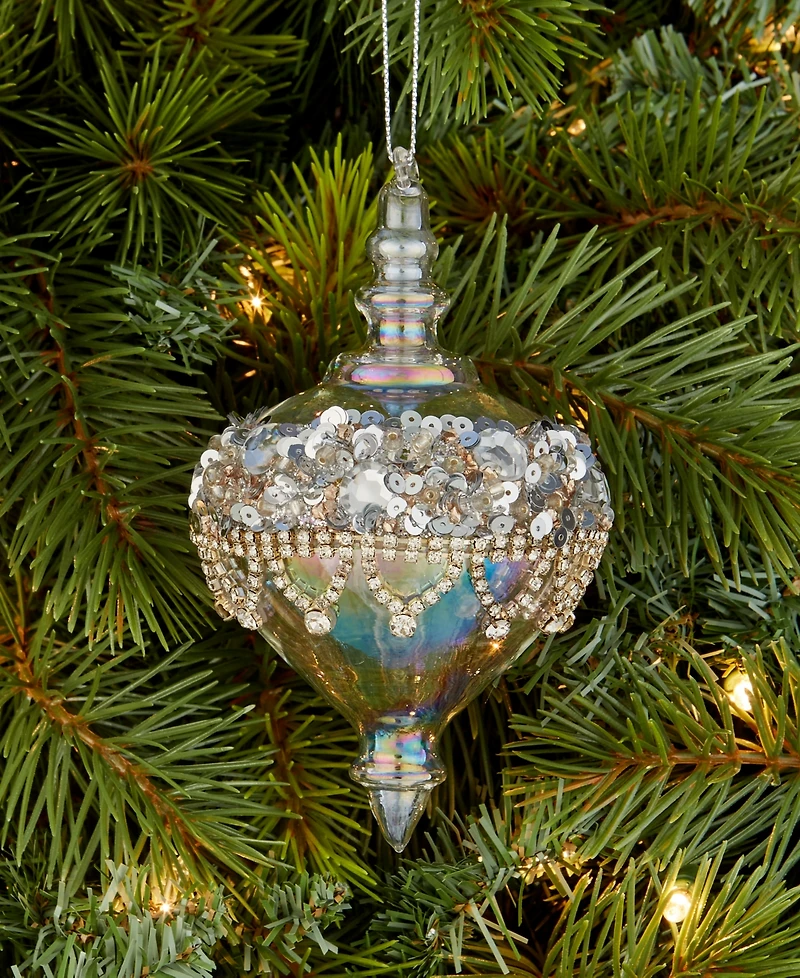 Holiday Lane Jeweled Classics Glass Onion Drop Ornament, Macy's Exclusive