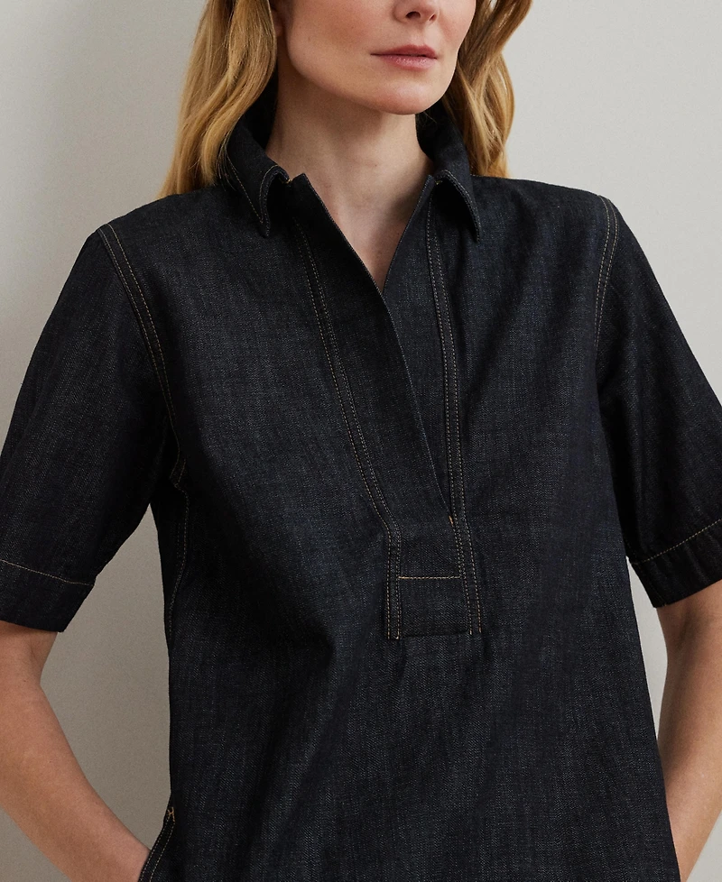 Lauren Ralph Denim Cotton Shift Dress
