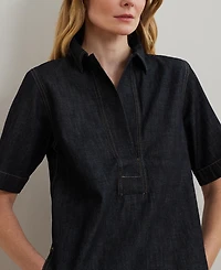 Lauren Ralph Denim Cotton Shift Dress
