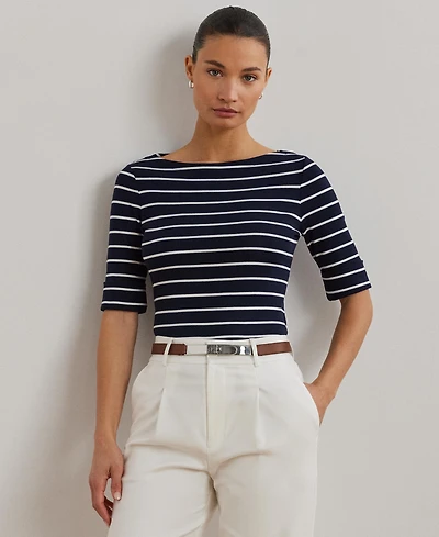 Lauren Ralph Striped Boatneck Top