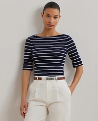 Lauren Ralph Striped Boatneck Top