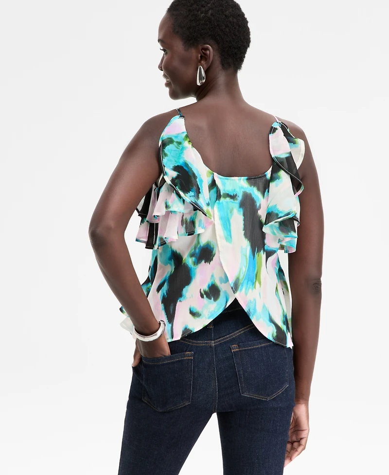 I.n.c. International Concepts Women's Ruffle-Trim Apron-Neck Tank, Macy's Exclusive