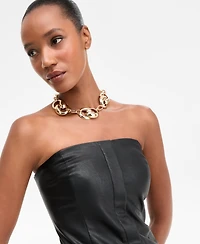 I.n.c. International Concepts Women's Faux-Leather Strapless Top, Macy's Exclusive