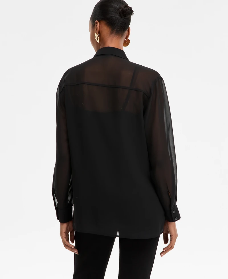I.n.c. International Concepts Women's Button-Front Shirt, Macy's Exclusive